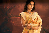 Yellow Banarasi Silk Saree with Dabka and Resham Work - Adira - House of Surya