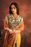 Rust Tissue Saree with Dabka Embroidery - Adira - House of Surya