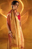 Golden Kanjivaram Silk Saree with Traditional Zari Embroidery - Adira - House of Surya
