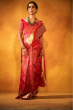 Red Kanjivaram Silk Saree with Exquisite Zari Embroidery - Adira - House of Surya