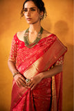 Buy Red Banarasi Silk Saree - House of surya