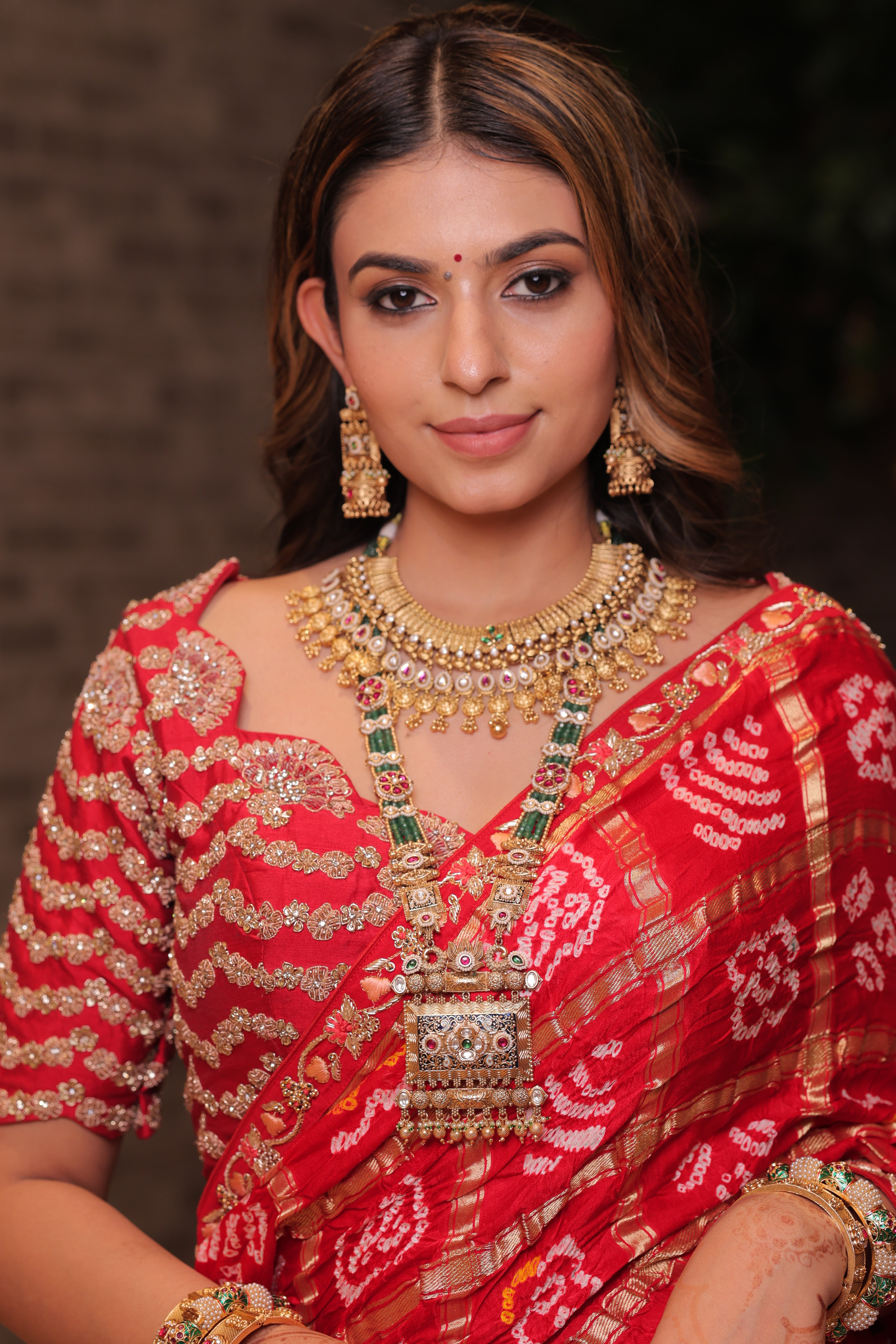 Elegant Red Silk Saree Timeless Grace & Sophistication - House of Surya