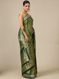 Mehandi Green Satin Organza Saree - House of Surya
