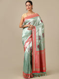 Sky Blue Silk Saree - House of Surya