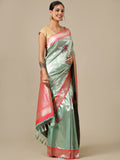 Sky Blue Silk Saree - House of Surya