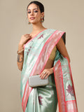 Sky Blue Silk Saree - House of Surya
