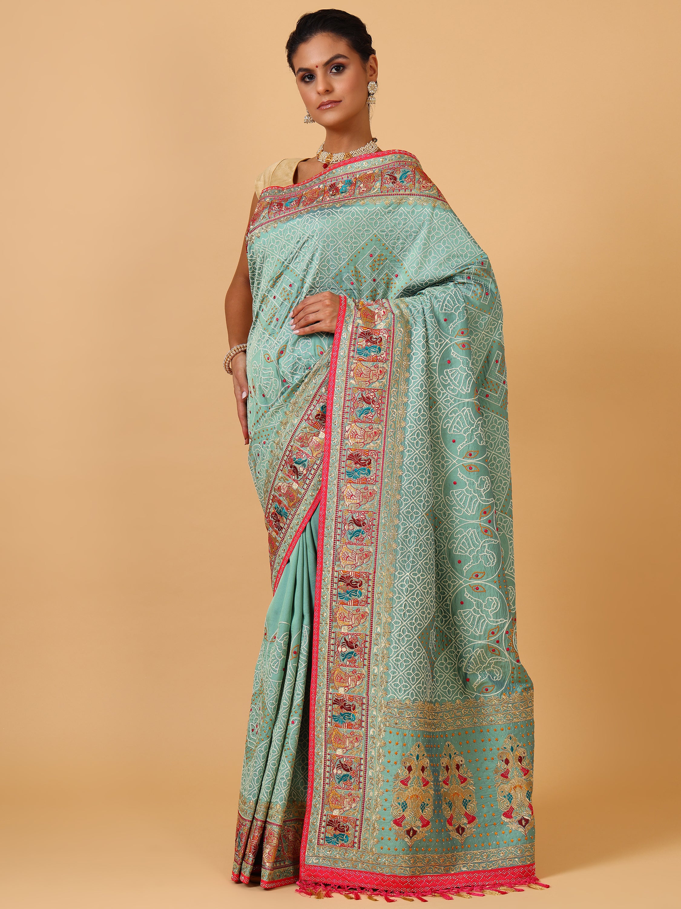 Rani Resham & Zari Silk Saree - House of Surya