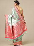 Sky Blue Silk Saree - House of Surya