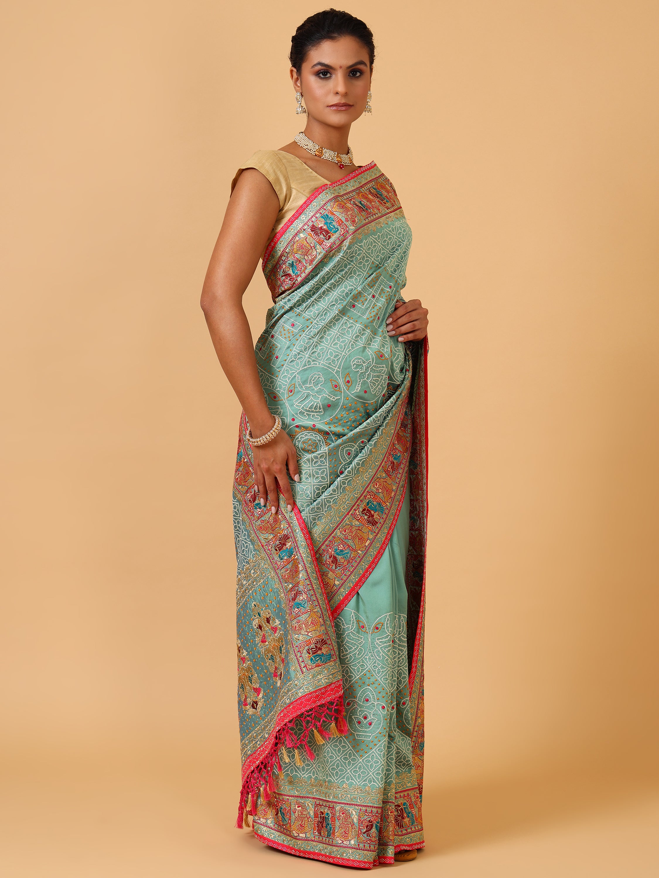 Rani Resham & Zari Silk Saree - House of Surya