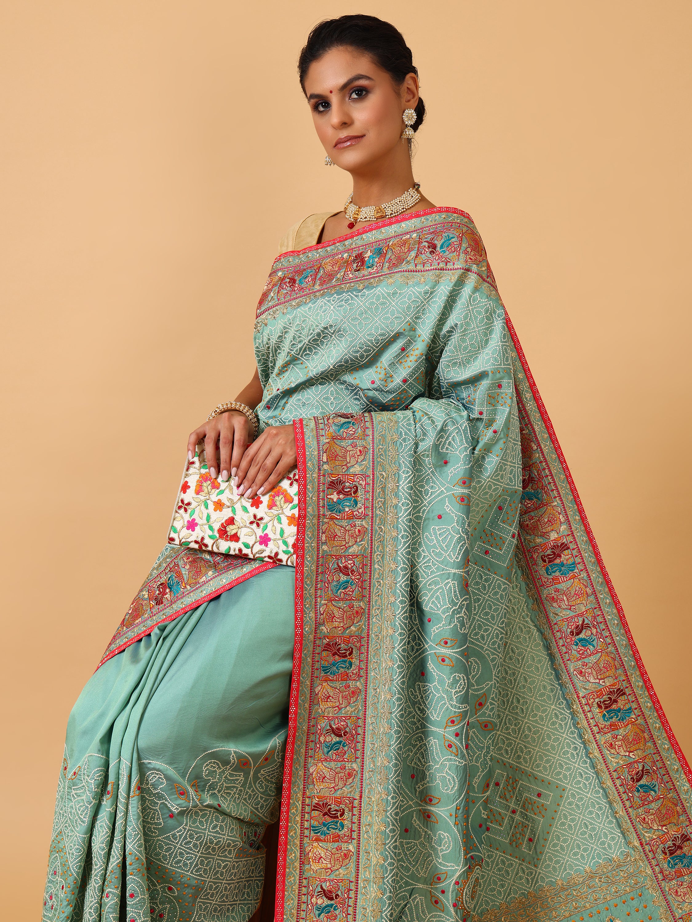 Rani Resham & Zari Silk Saree - House of Surya