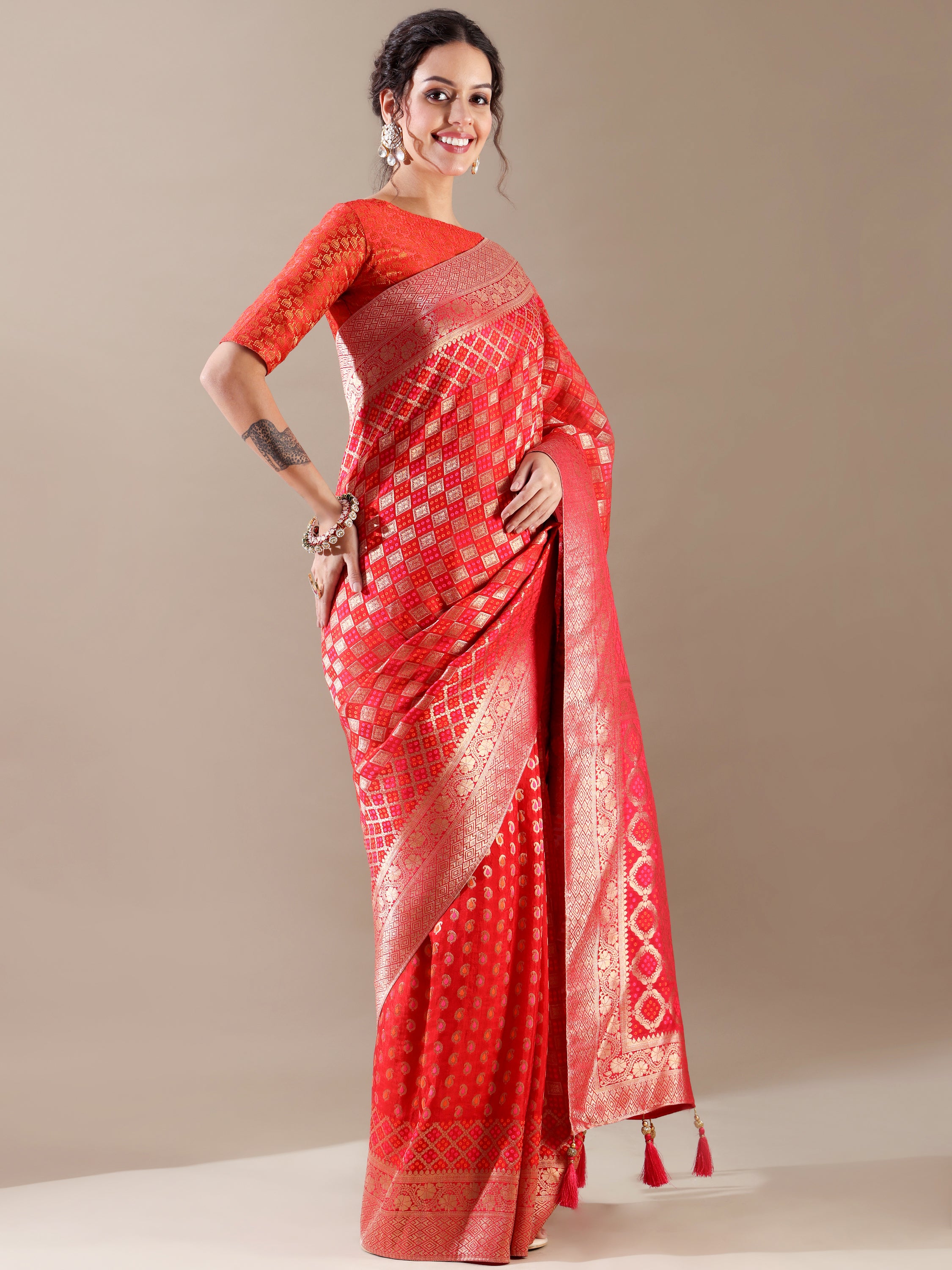 Radiant Rani Dola Silk Weave SAREE - House of Surya