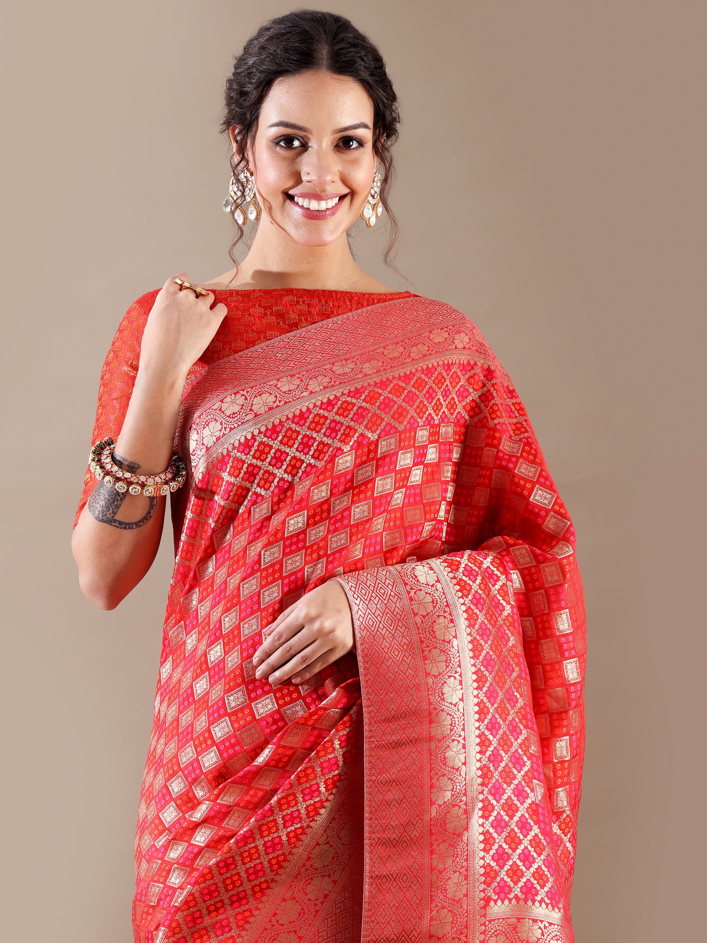 Radiant Rani Dola Silk Weave SAREE - House of Surya