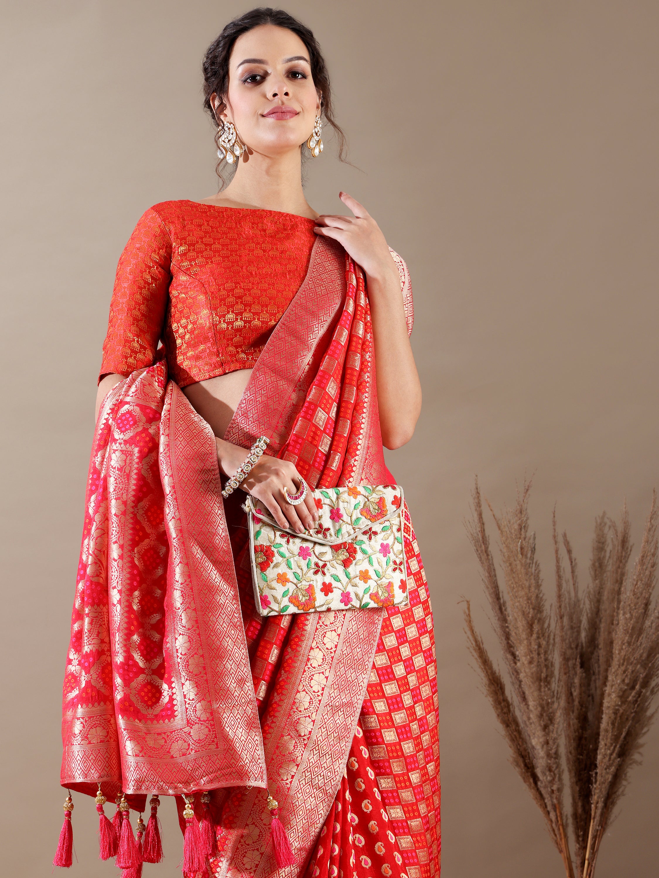 Radiant Rani Dola Silk Weave SAREE - House of Surya