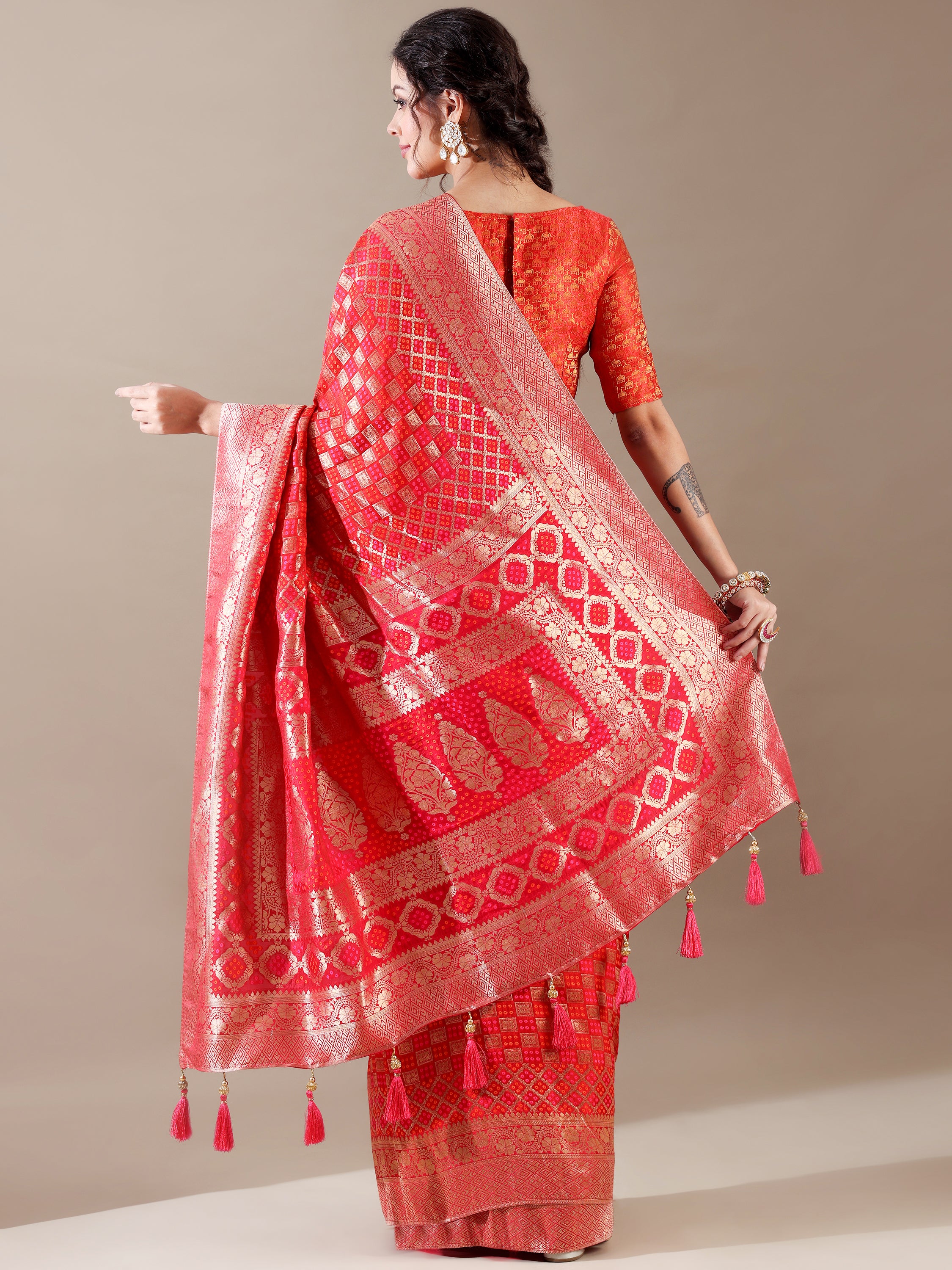 Radiant Rani Dola Silk Weave SAREE - House of Surya