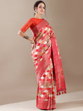 Rani Red Silk Weaving Saree - House of Surya