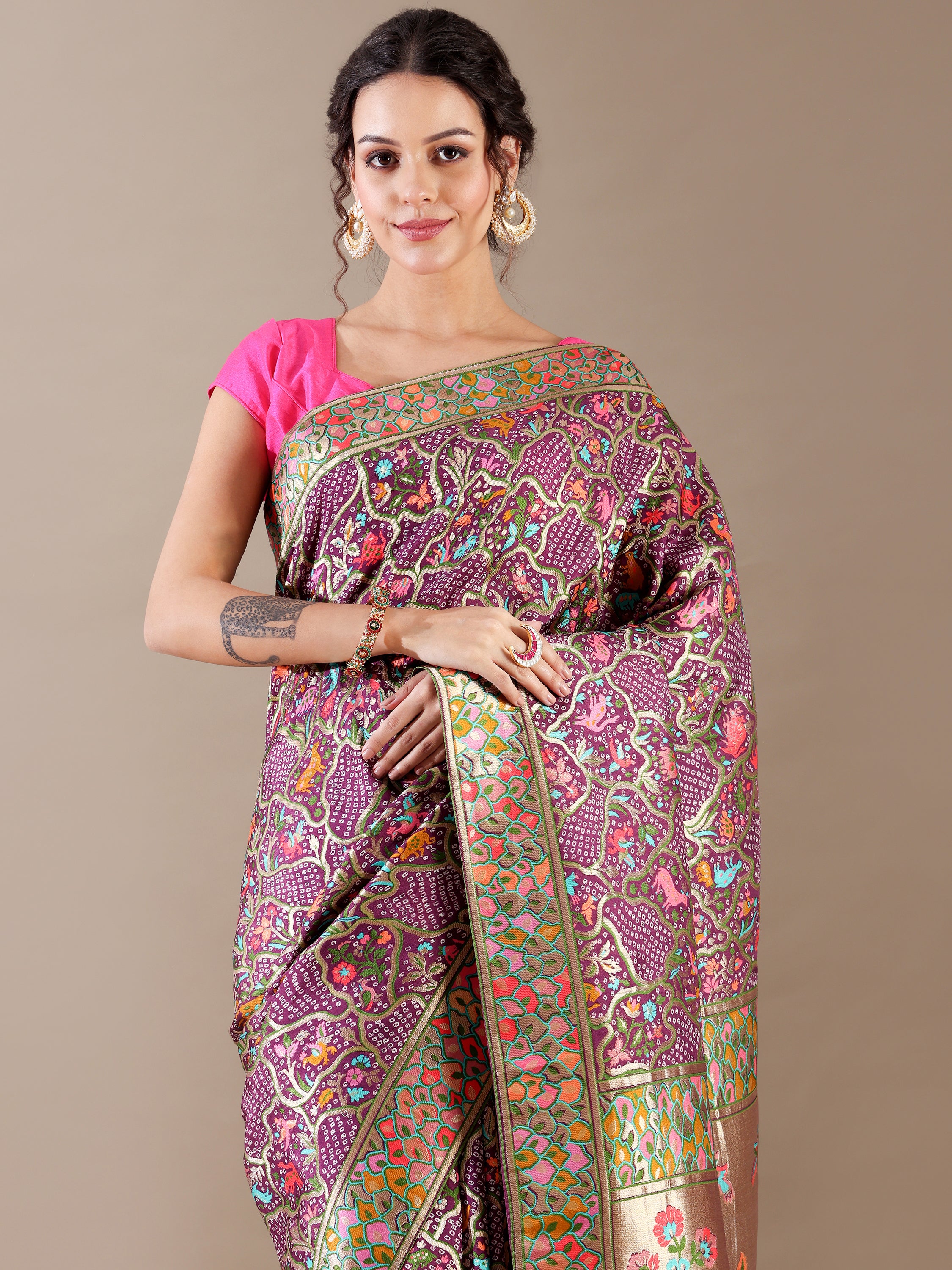 Purple Dola Silk Weaving Saree - House of Surya