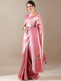 Pink Silk Weaving Saree - House of Surya