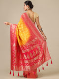 Vibrant Yellow Dola Silk Saree - House of Surya