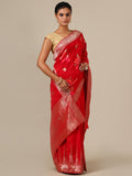 Crimson Dola Silk Saree - House of Surya