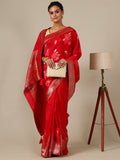 Crimson Dola Silk Saree - House of Surya