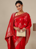 Crimson Dola Silk Saree - House of Surya