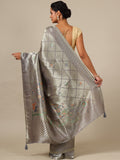 Grey Tissue Silk Saree – House of Surya