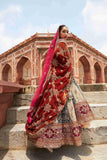 Dusty gold velvet Lehenga Choli with zardozi and poth work - House of Surya