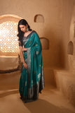 Light Sky Blue Saree with Sequin & Cut Dana Work