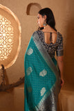 Light Sky Blue Saree with Sequin & Cut Dana Work