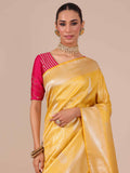 Yellow Color Silk Weaving Saree with Unstitched Matching Blouse - House of Surya