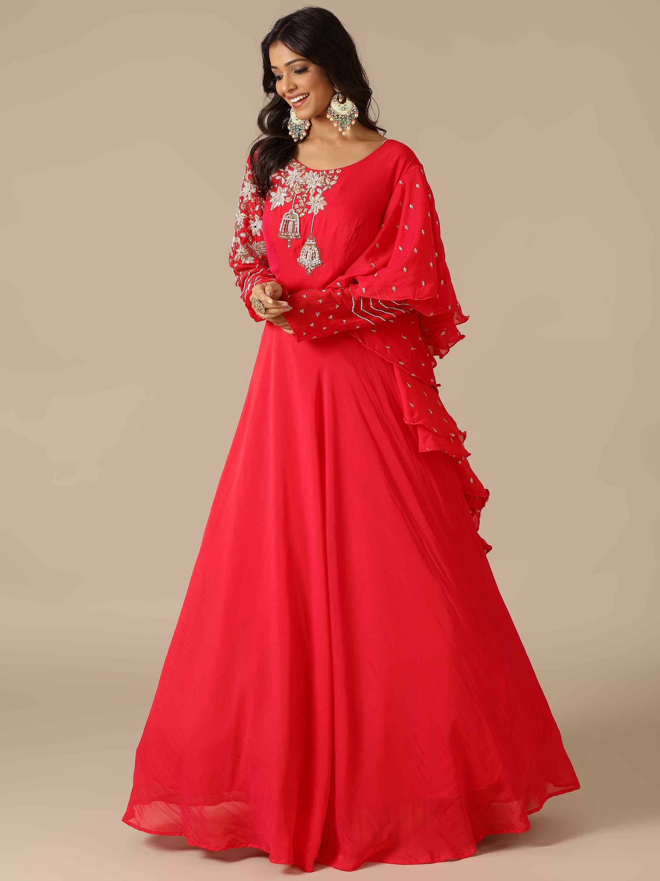 Rani Two-Tone Georgette Gown - House of Surya