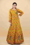 Mustard Color Anarkali With Thread and Cut Dana Work - House of Surya