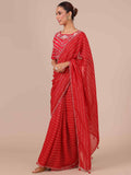 Rani Color Organza Saree with Stitched Silk Blouse - House of Surya
