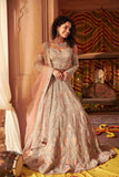 Peach Bridal Lehenga Choli with Poth, Pearls and Cutdana Work - House of Surya