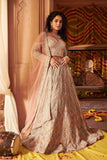 Peach Bridal Lehenga Choli with Poth, Pearls and Cutdana Work - House of Surya