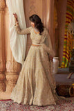 Ivory Bridal Lehenga Choli with Pearls, Sequins and Cutdana work - House of Surya