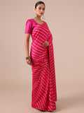 Red Dola Silk Saree with Leheriya Print - House of Surya