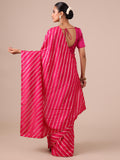 Red Dola Silk Saree with Leheriya Print - House of Surya