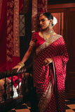 Pure GajiCrepe Saree with zardozi and buti Jaal pattern - House of Surya