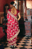 Pure Gajicrepe Saree with Hand Zardozi Work - House of Surya