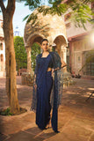 Blue Color Drape Saree With Sequins & Pearl Work - House of Surya