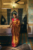 Pure Kanjivaram Saree with Golden Zari Weaving - House of Surya