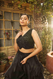 Black Color Lehenga Choli With Cut Dana & Sequins Work - House of Surya