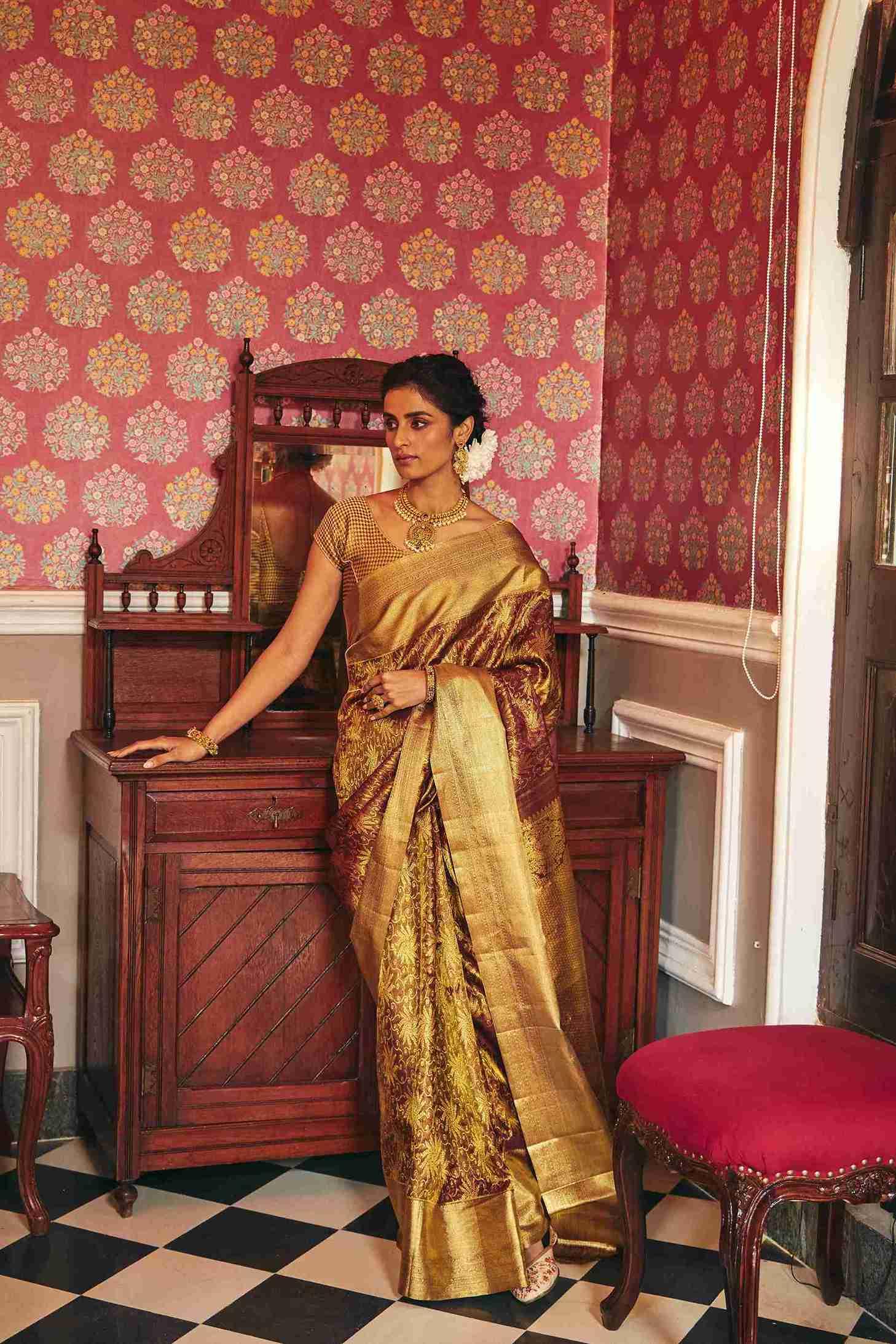 Pure Tissue Kanjivaram Silk Sarees - House of Surya