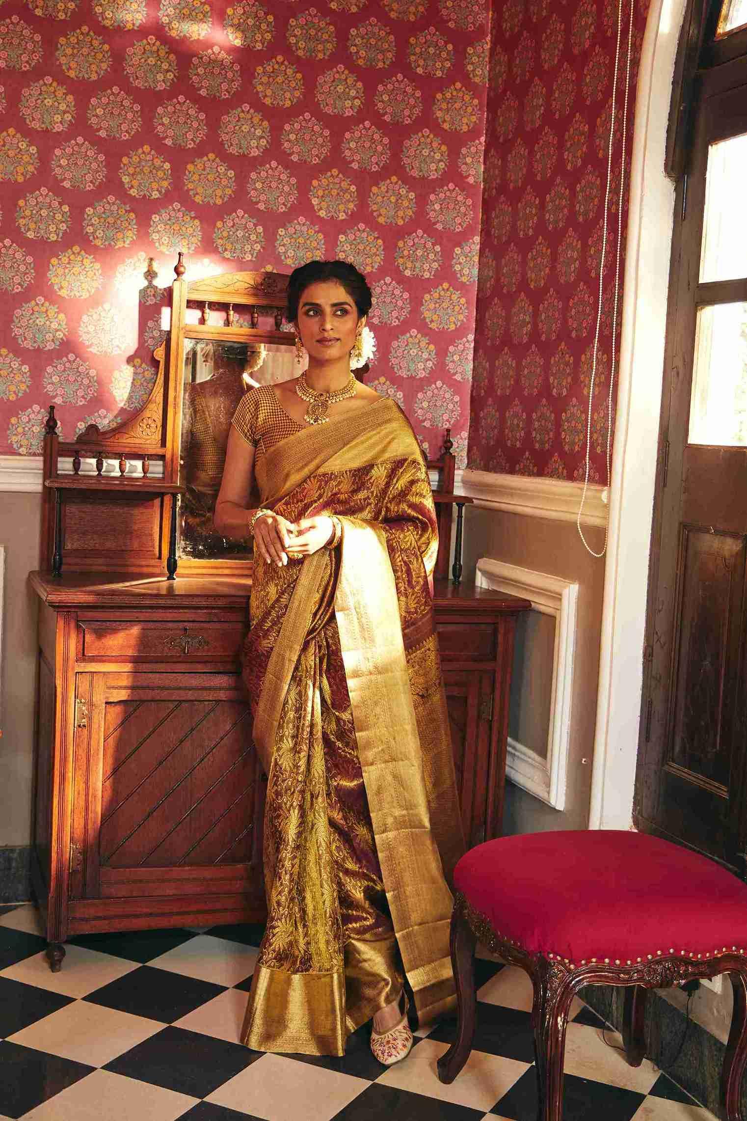 Pure Tissue Kanjivaram Silk Sarees - House of Surya