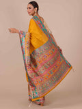 Mustard Color Silk Saree with Unstitched Blouse - House of Surya