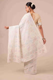 Cream Color Organza Saree - House of Surya