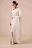 Cream Color Organza Saree - House of Surya