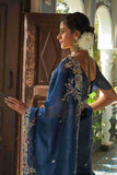 Blue Saree With Zardozi Pearl & Thread Work - House of Surya