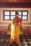 Yellow Organza Saree Online | Mustard & Floral Organza Sarees
